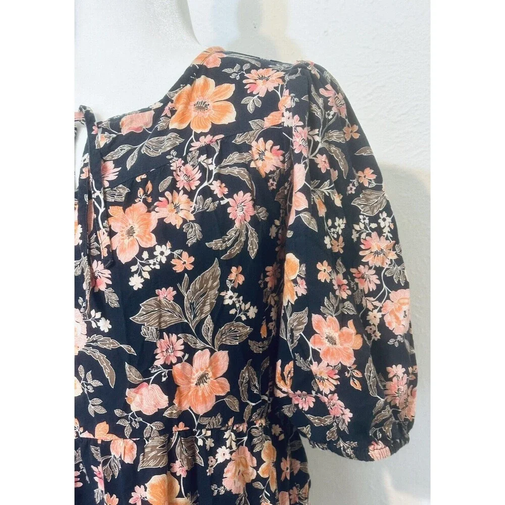 Old Navy Youth Girls Size 14 XL Short Sleeve Ruffled Foral Babydoll Dress